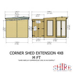 Shire Barclay Summerhouse with Side Shed - 8x12