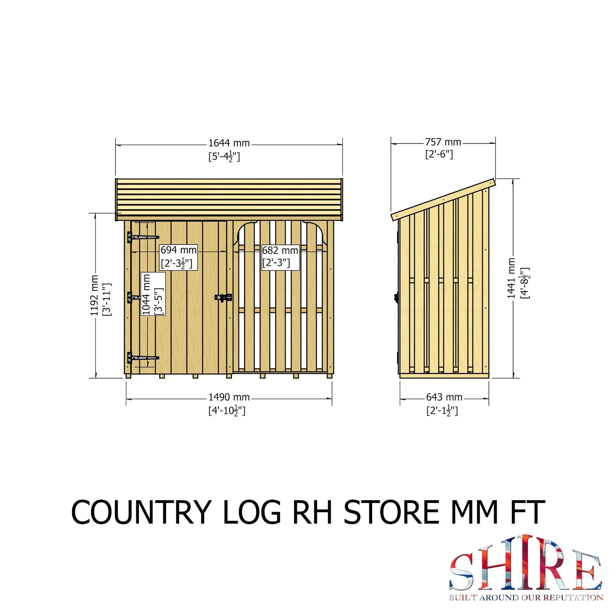 Shire Country Log and Tool Store 5x2 – Wooden Firewood & Garden Storage | Garden Life Stores