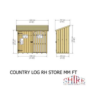 Shire Country Log and Tool Store 5x2 – Wooden Firewood & Garden Storage | Garden Life Stores