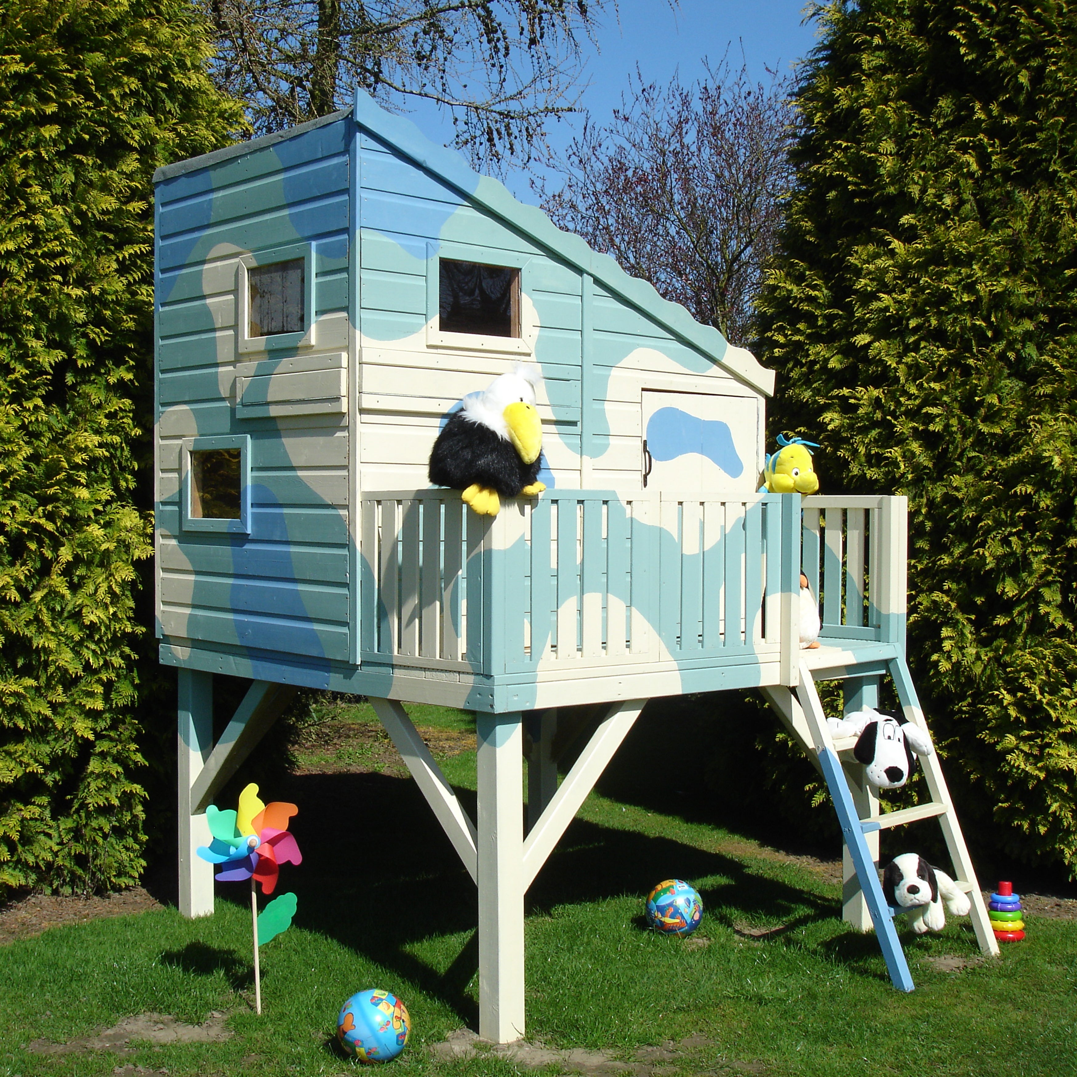 Shire Command Post with Platform Playhouse + Slide 6x4