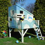 Shire Command Post with Platform Playhouse + Slide 6x4