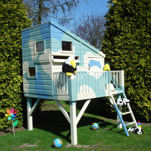 Shire Command Post with Platform Playhouse + Slide 6x4