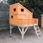 Shire Command Post with Platform Playhouse + Slide 6x4