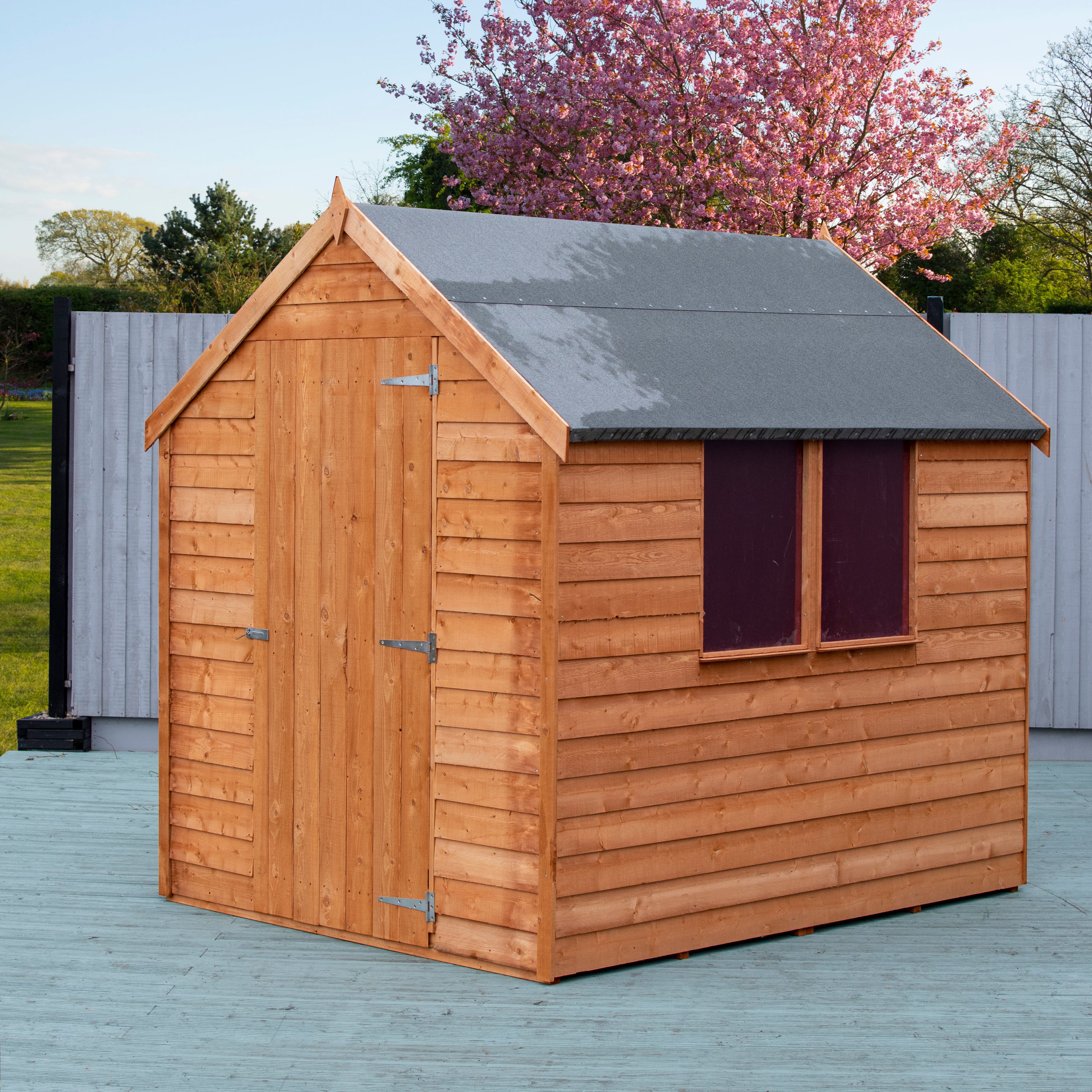 Shire Overlap Dipped Apex Wooden Garden Shed with window 7x5 - Garden Life Stores. 