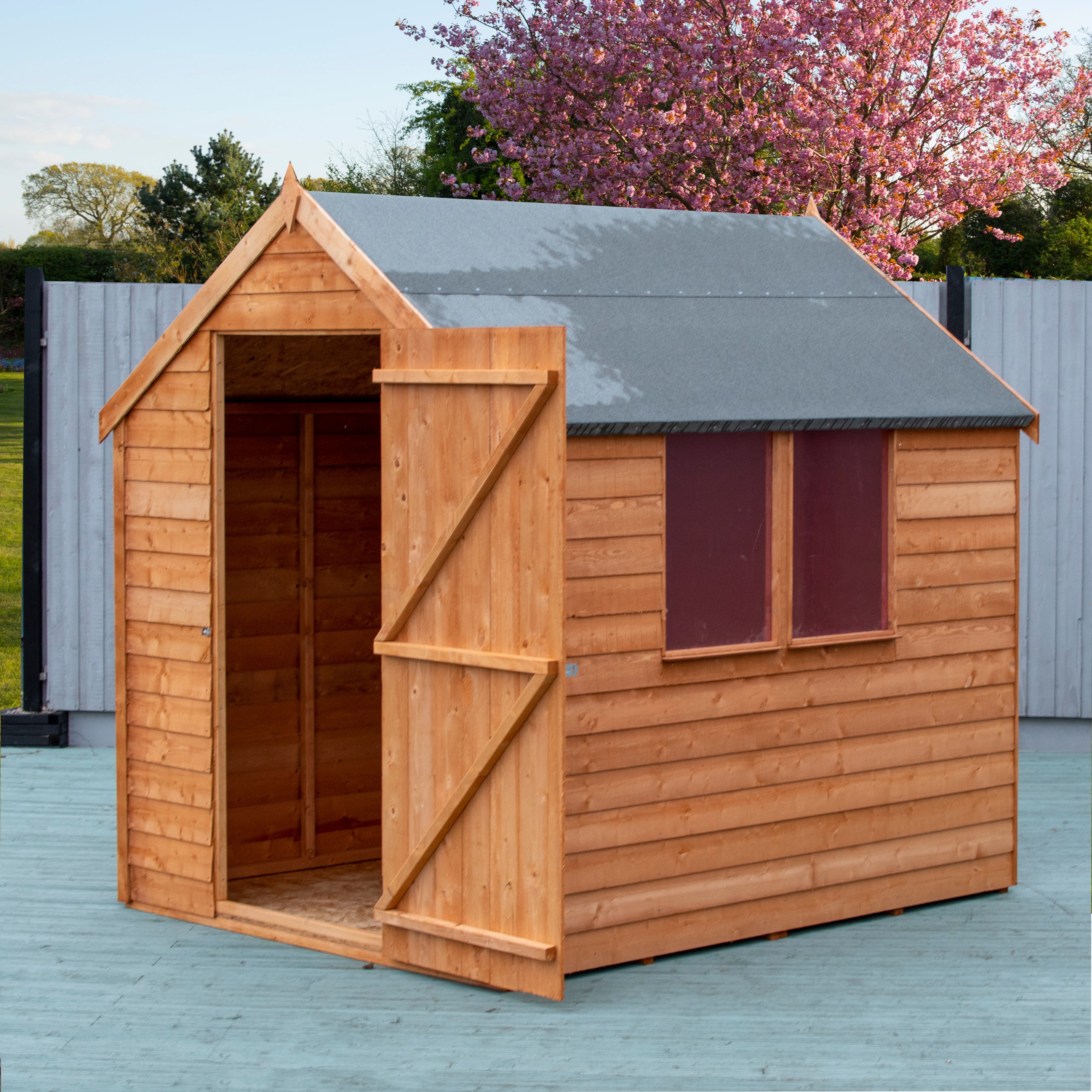 Shire Overlap Dipped Apex Wooden Garden Shed with window 7x5 - Garden Life Stores. 