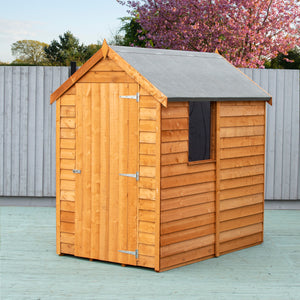 Shire Overlap Dipped Apex Wooden Garden Shed With Window 6x4 - Garden Life Stores. 