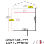 Shire Danbury 19mm Log Cabin 10x10