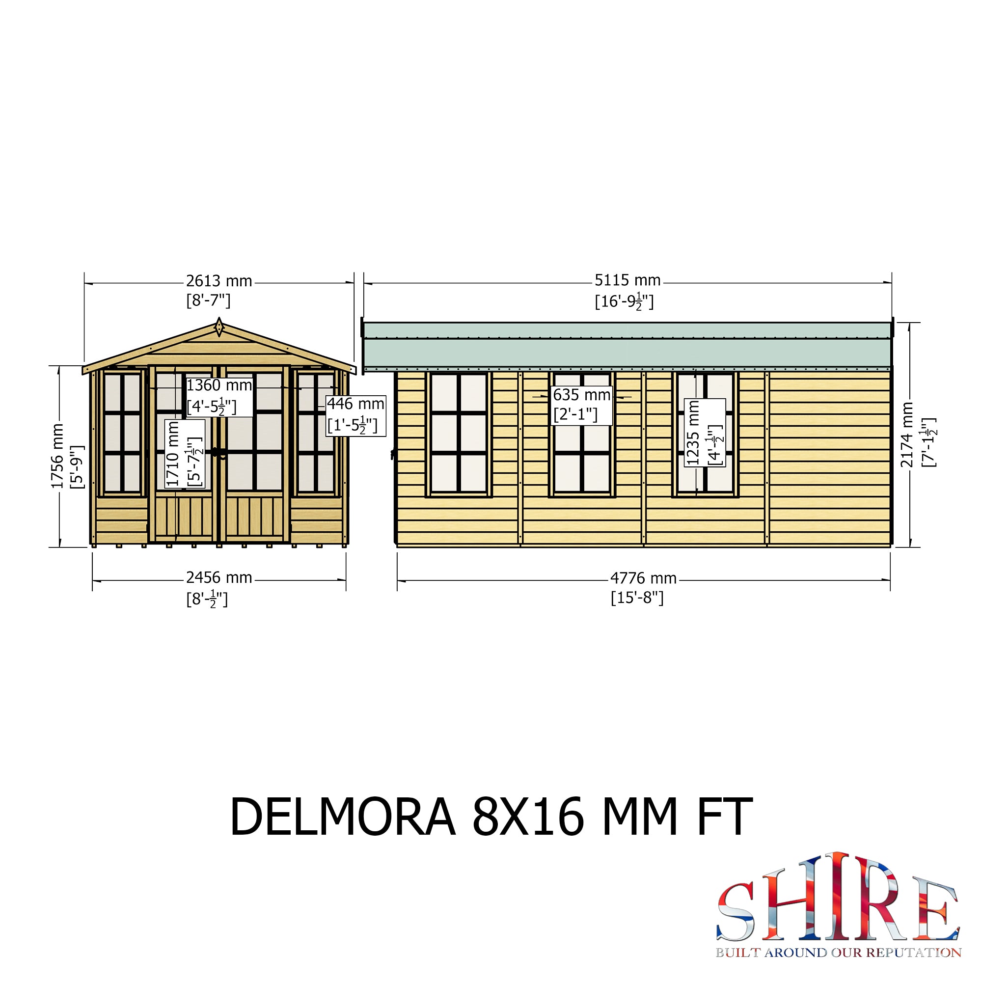 Shire Delmora with Verandah Summerhouse 8x16