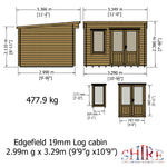 Shire Edgefield 19mm Log Cabin 11x10