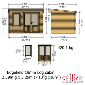 Shire Edgefield 19mm Log Cabin 11x8