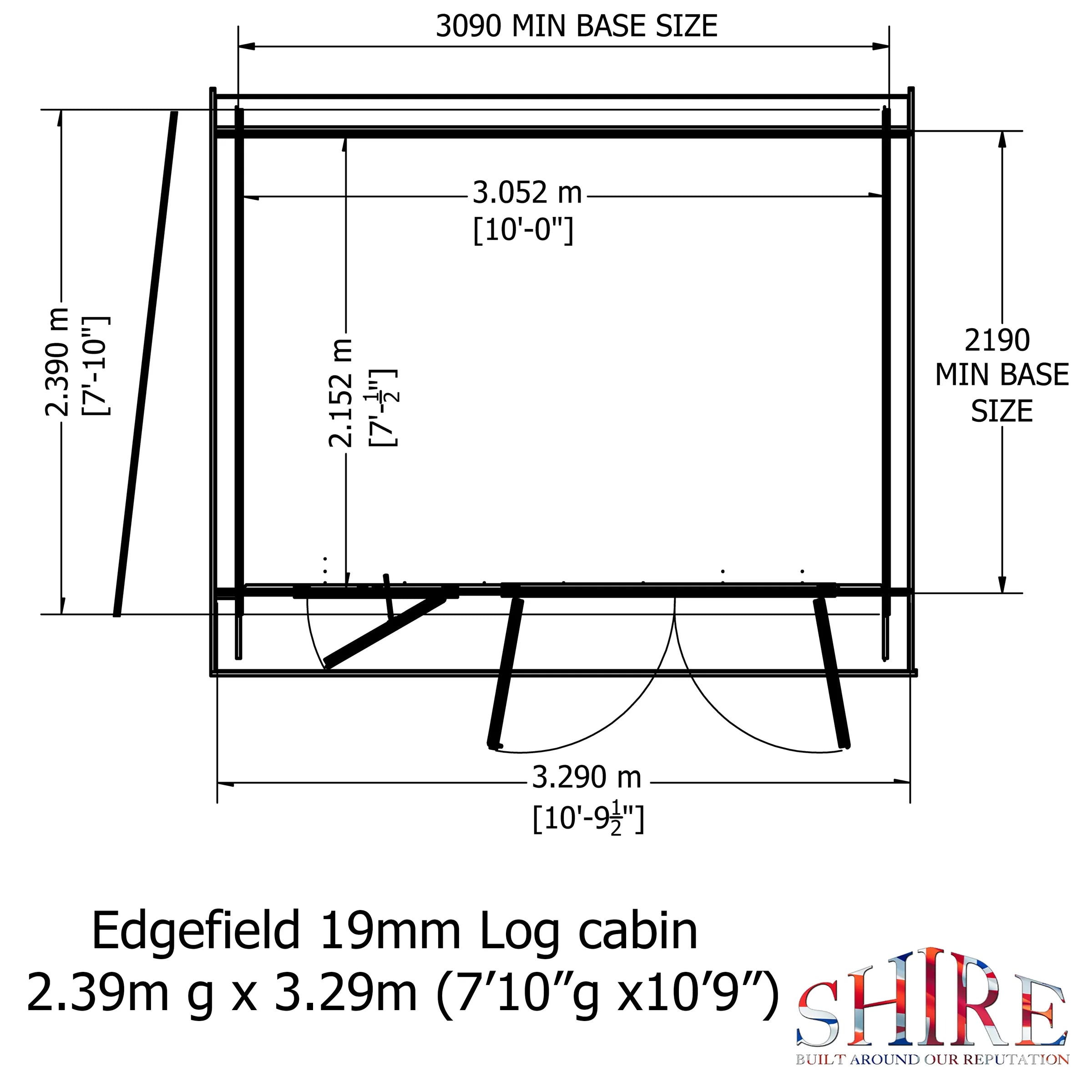 Shire Edgefield 19mm Log Cabin 11x8