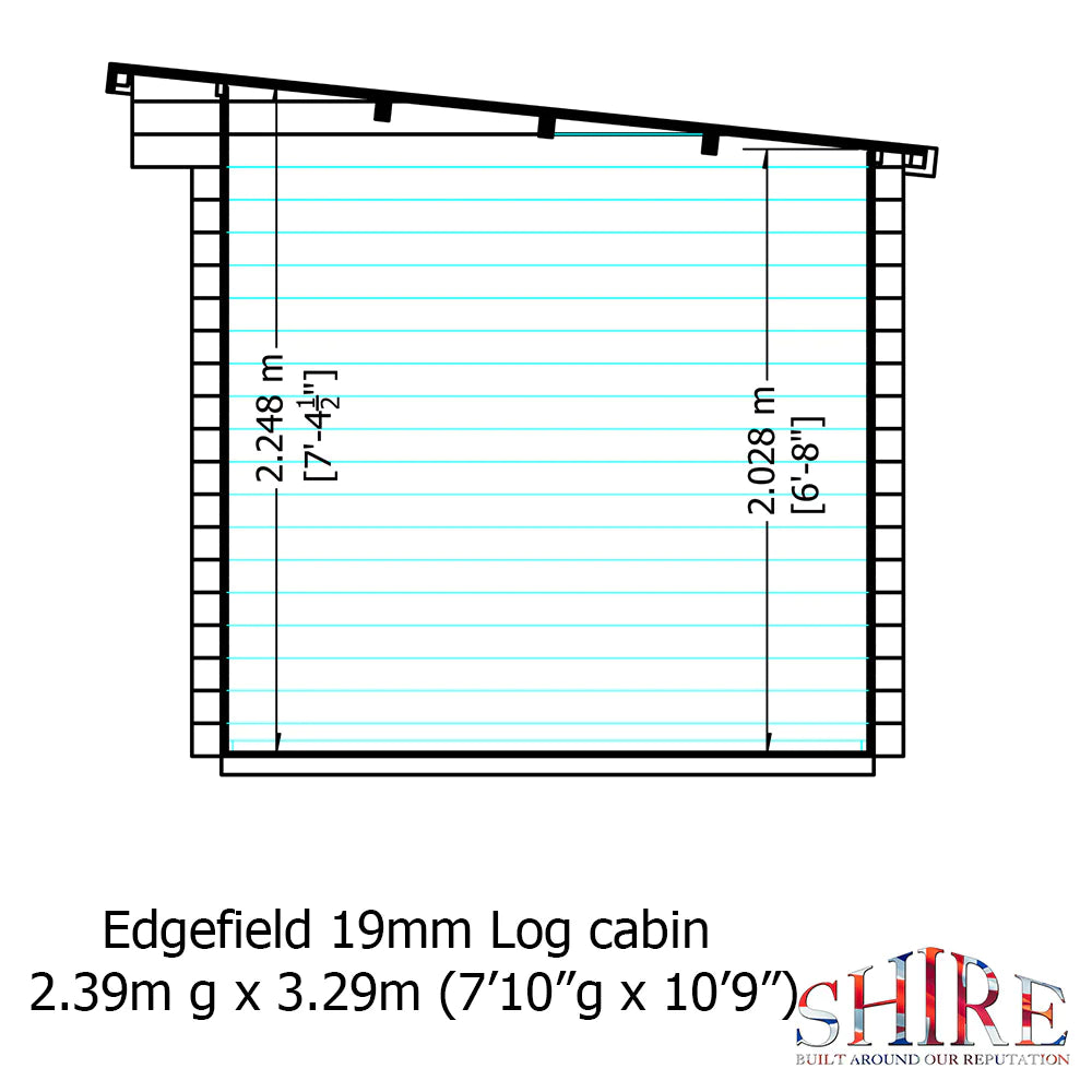 Shire Edgefield 19mm Log Cabin 11x8