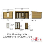 Shire Elm 19mm Log Cabin 10x14