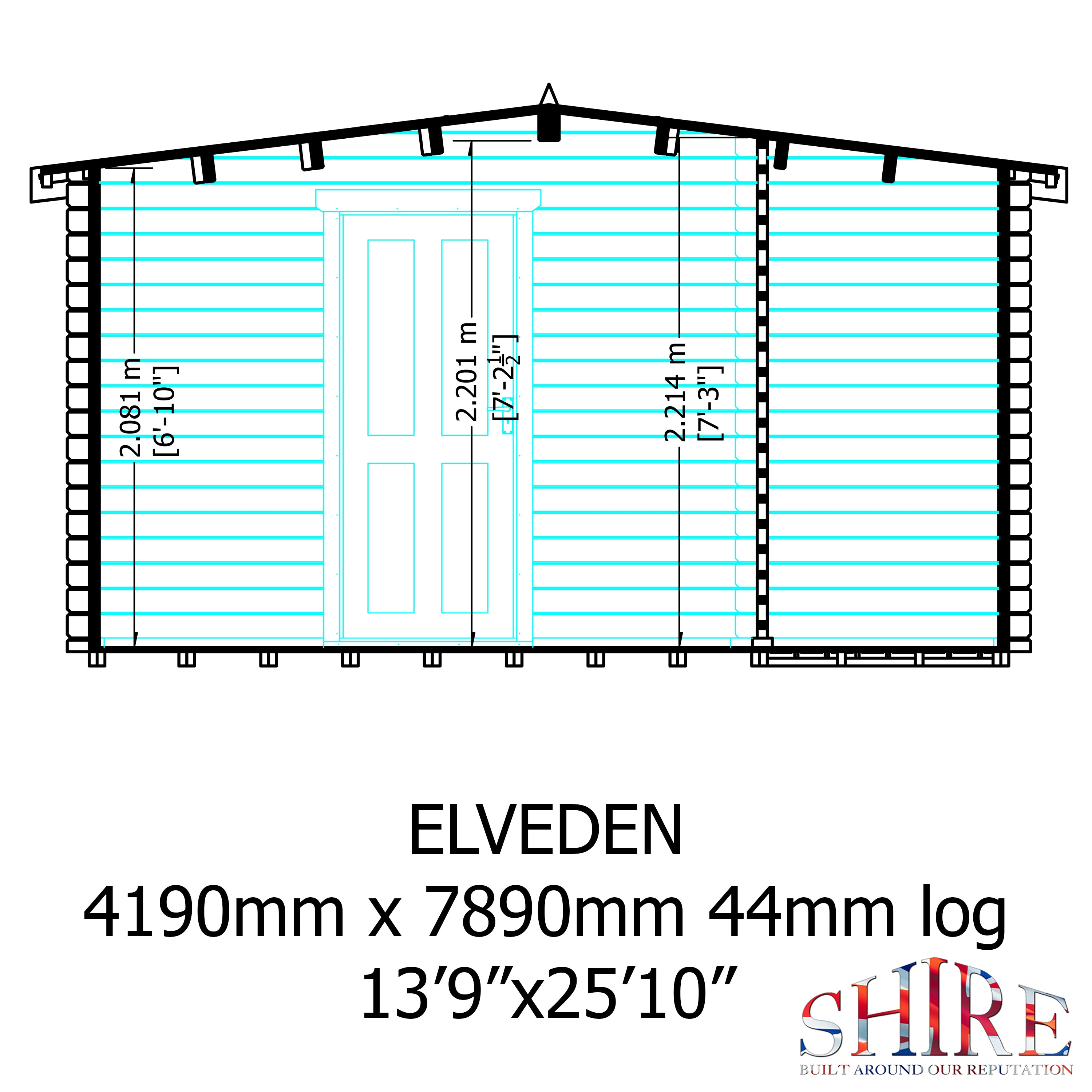 Shire Elveden 44mm Log Cabin 14x26