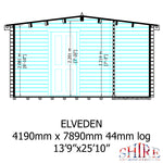 Shire Elveden 44mm Log Cabin 14x26