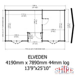 Shire Elveden 44mm Log Cabin 14x26