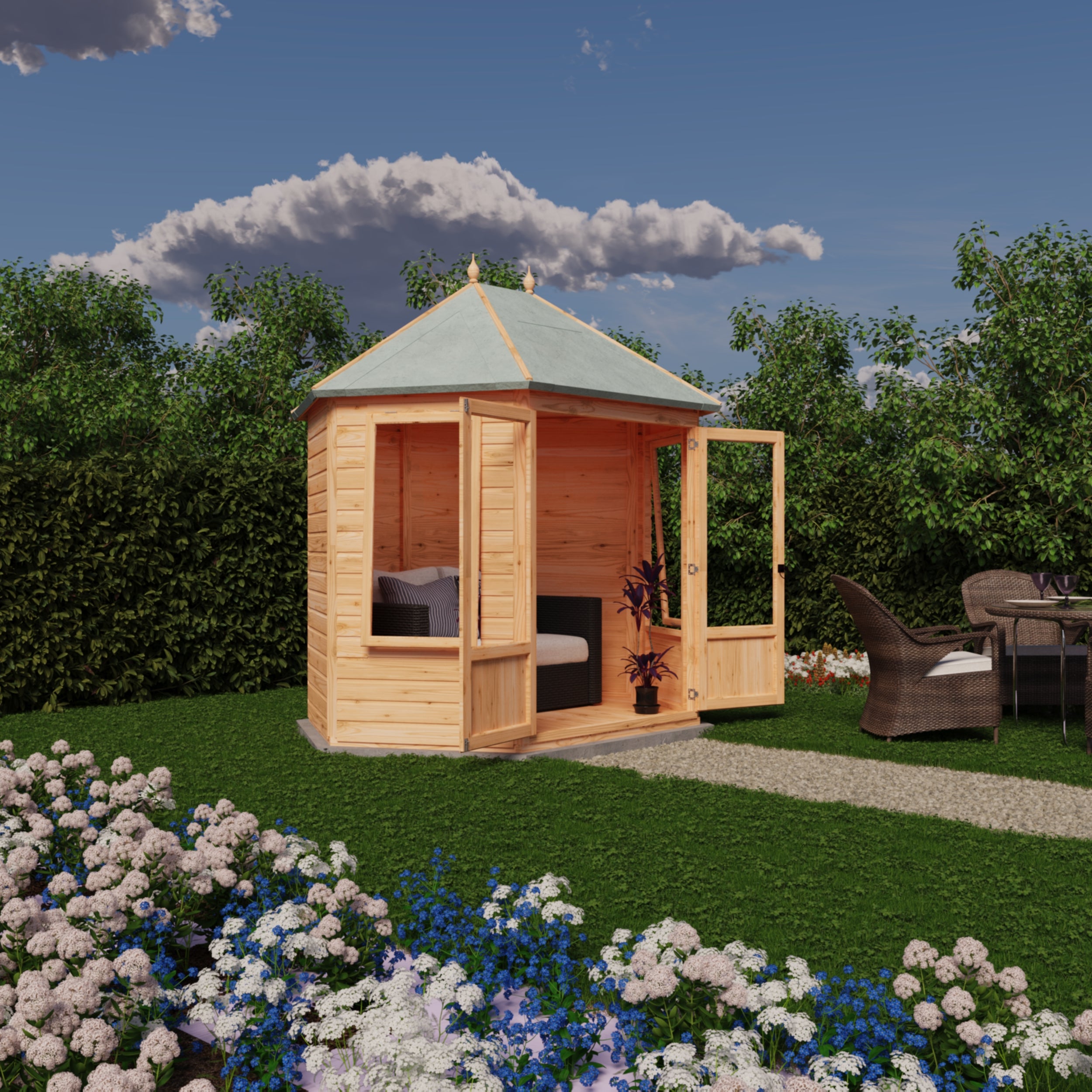 Shire Fleswick 8x6 Summerhouse – Classic Charm and Comfort for Your Garden | Garden Life Stores