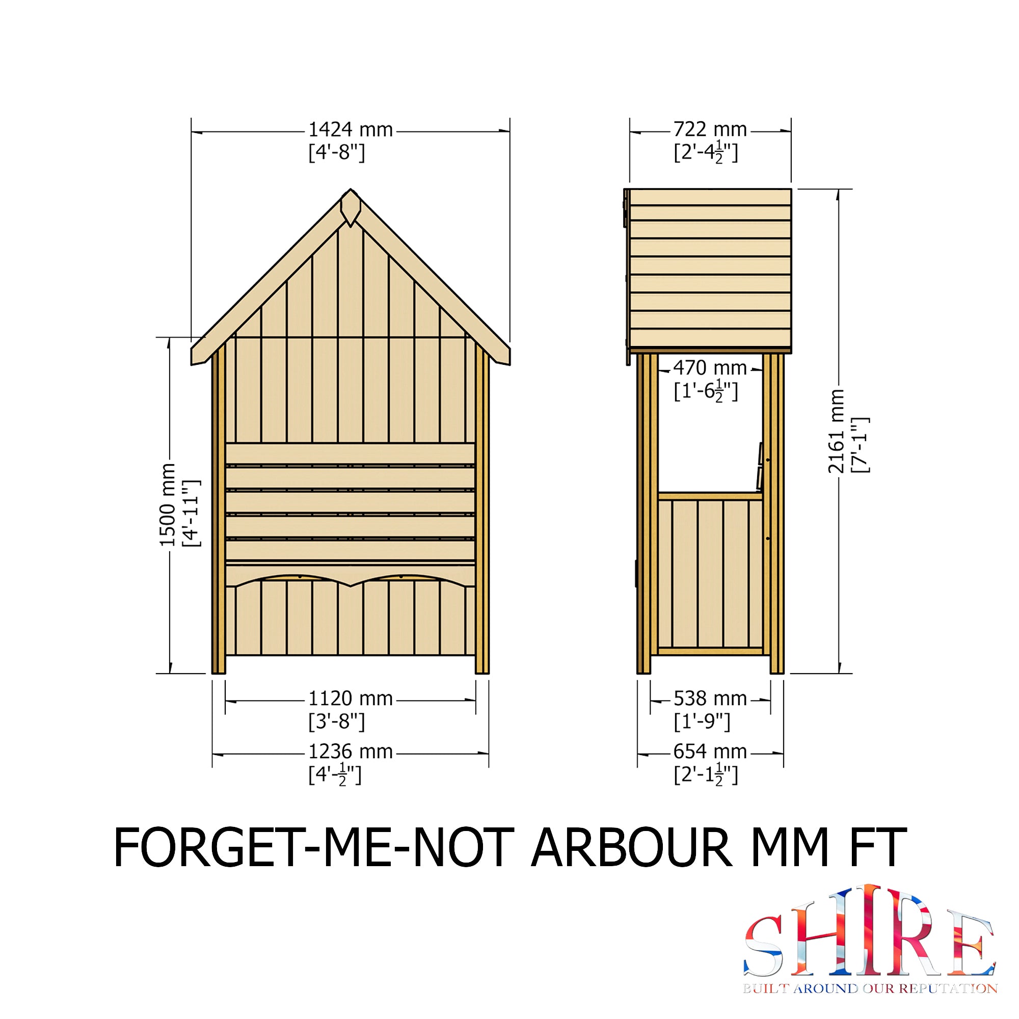 Shire Pressure Treated Forget Me Not Arbour - Garden Life Stores. 