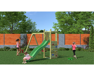 Shire Rumble Ridge Rock Wall Climbing Frame with Double Swing