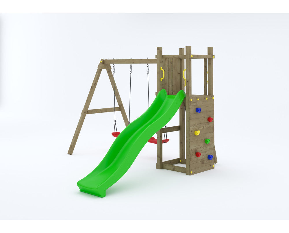 Shire Rumble Ridge Rock Wall Climbing Frame with Double Swing