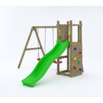 Shire Rumble Ridge Rock Wall Climbing Frame with Double Swing