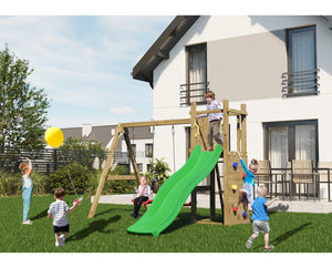 Shire Rumble Ridge Rock Wall Climbing Frame with Double Swing