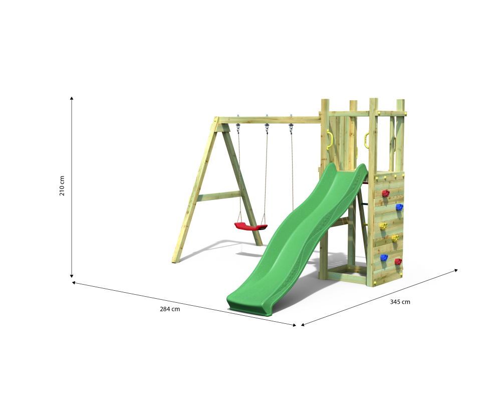 Shire Rumble Ridge Rock Wall Climbing Frame with Double Swing