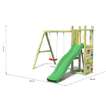 Shire Rumble Ridge Rock Wall Climbing Frame with Double Swing