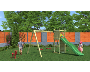 Shire Rumble Ridge Rock Wall Climbing Frame with Double Swing