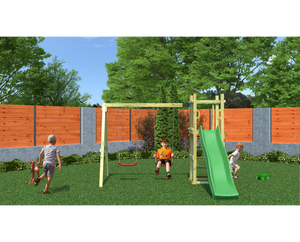 Shire Rumble Ridge Rock Wall Climbing Frame with Double Swing