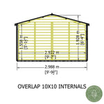 Shire Garden Value Overlap 10 x 10 Apex Shed (With or Without Windows) - Garden Life Stores