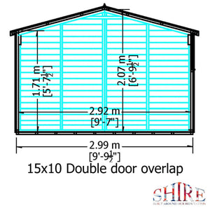 Shire Garden Value Overlap 10 x 15 Apex Shed (With or Without Windows) - Garden Life Stores