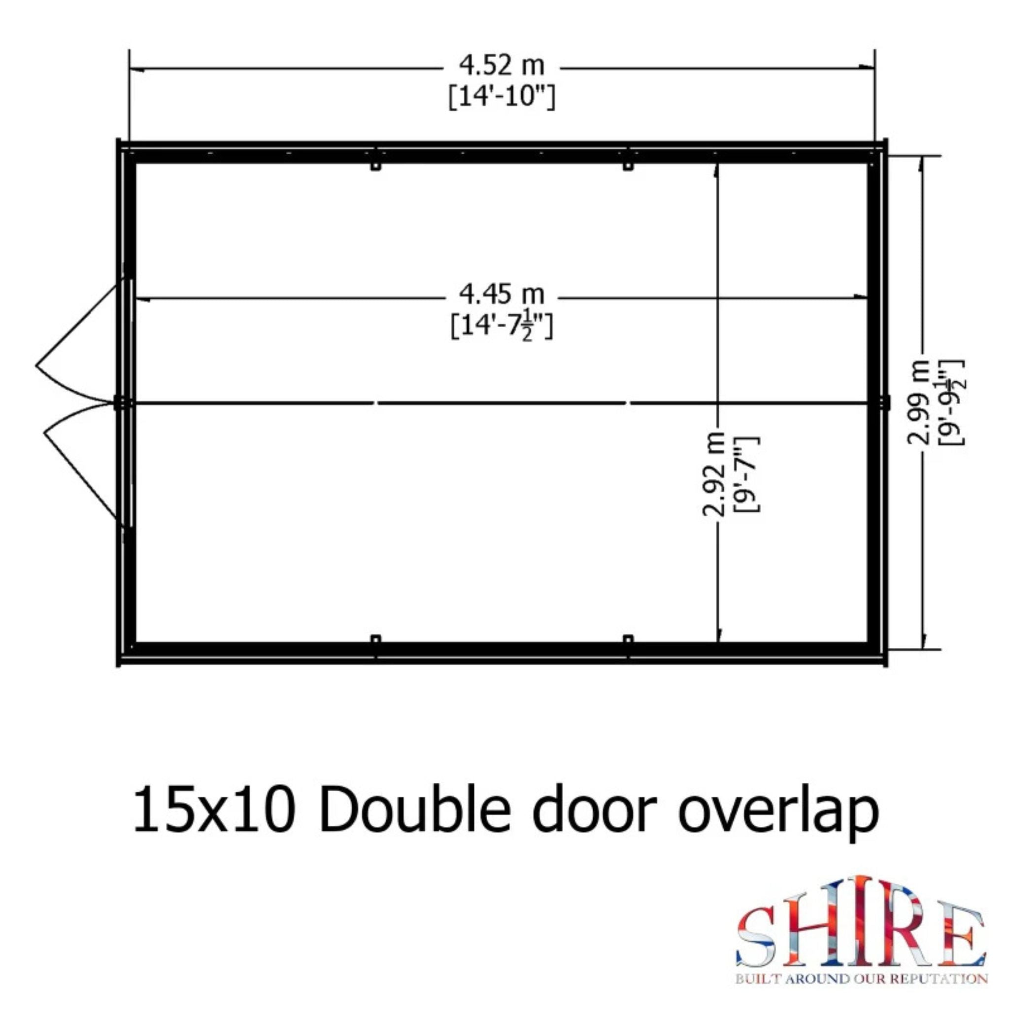 Shire Garden Value Overlap 10 x 15 Apex Shed (With or Without Windows) - Garden Life Stores