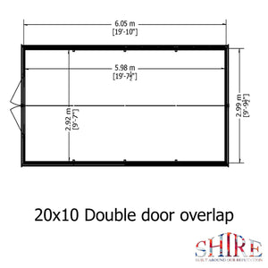 Shire Garden Value Overlap 10 x 20 Apex Shed (With or Without Windows) - Garden Life Stores