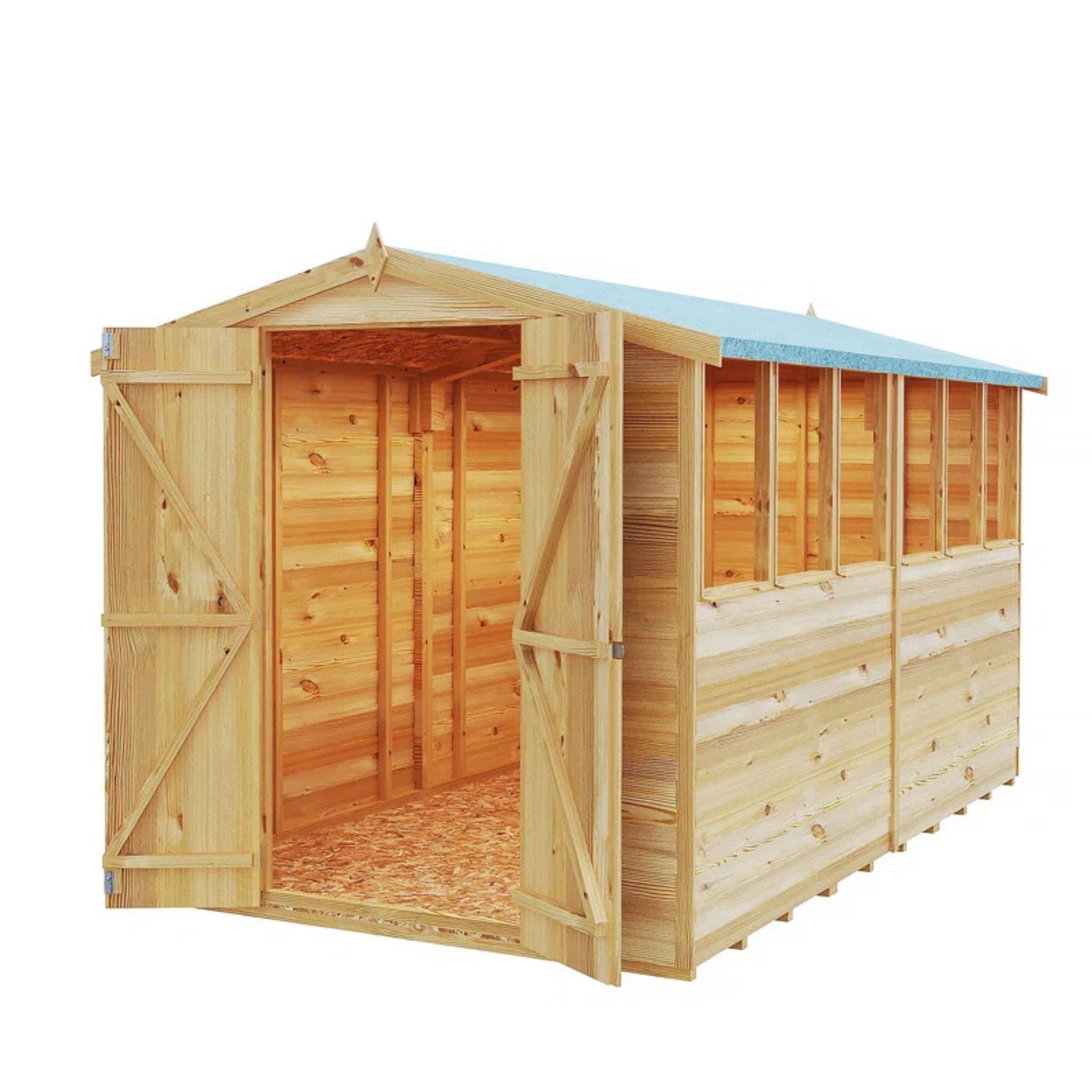 Shire Garden Value Overlap 10x6 Apex Shed (With or Without Windows) – Garden Life Stores