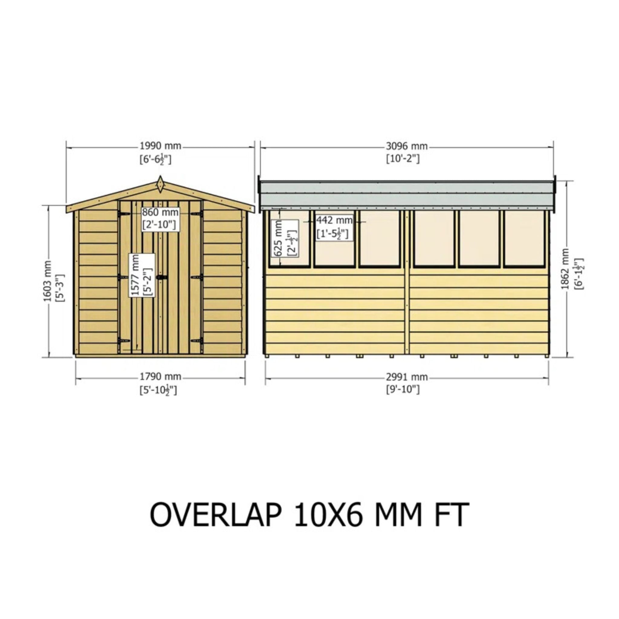 Shire Garden Value Overlap 10x6 Apex Shed (With or Without Windows) – Garden Life Stores