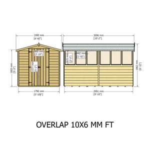 Shire Garden Value Overlap 10x6 Apex Shed (With or Without Windows) – Garden Life Stores