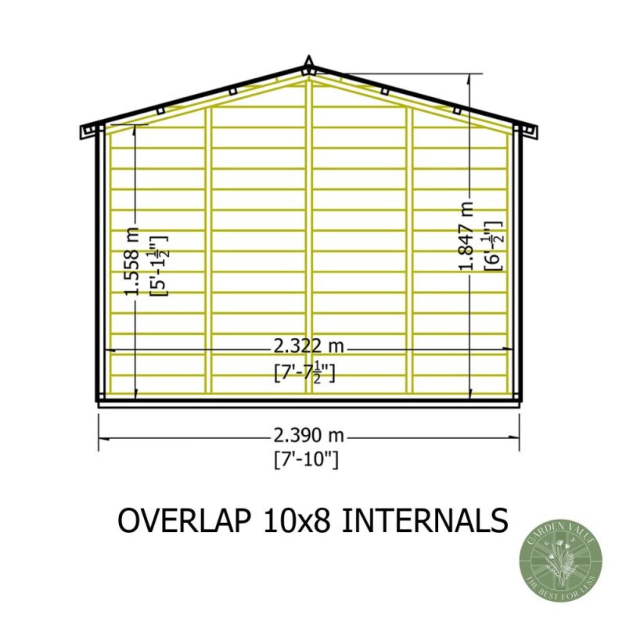 Shire Garden Value Overlap 10 x 8 Apex Shed (With or Without Windows) - Garden Life Stores