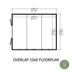 Shire Garden Value Overlap 10 x 8 Apex Shed (With or Without Windows) - Garden Life Stores