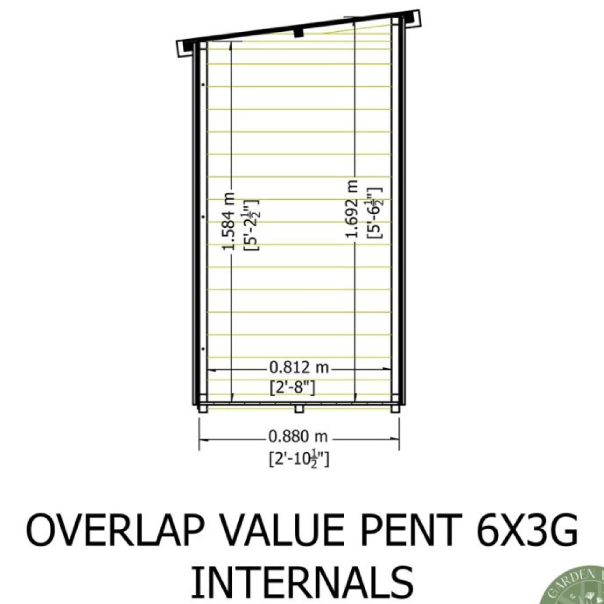 Shire Garden Value Overlap 6 x 3 Pent Shed - Garden Life Stores