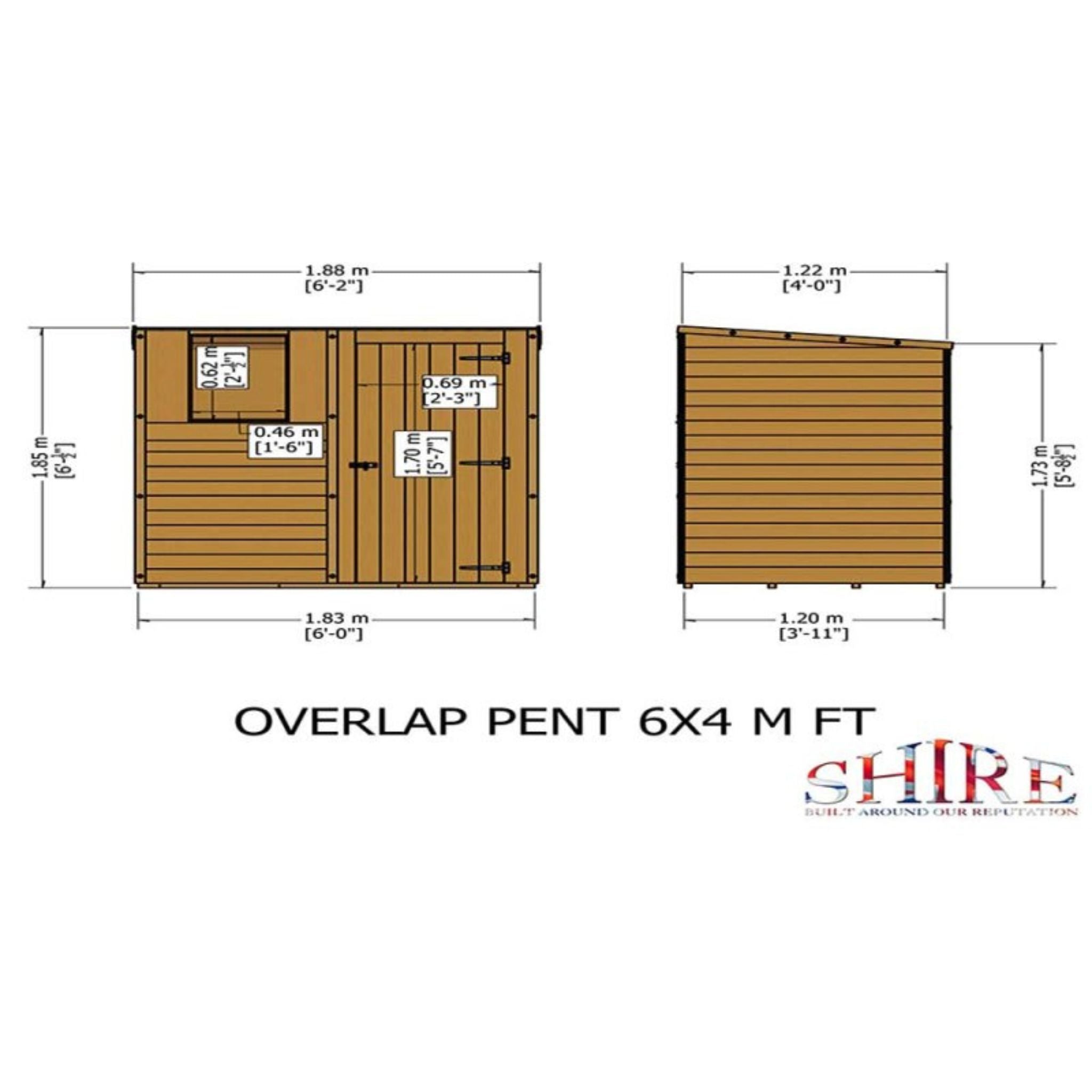 Shire Garden Value Overlap 6 x 4 Pent Shed - Garden Life Stores