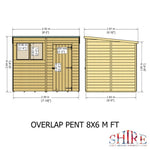 Shire Garden Value Overlap 8 x 6 Pent Shed - Garden Life Stores