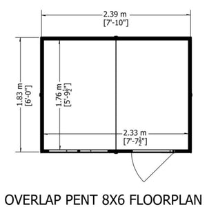 Shire Garden Value Overlap 8 x 6 Pent Shed - Garden Life Stores