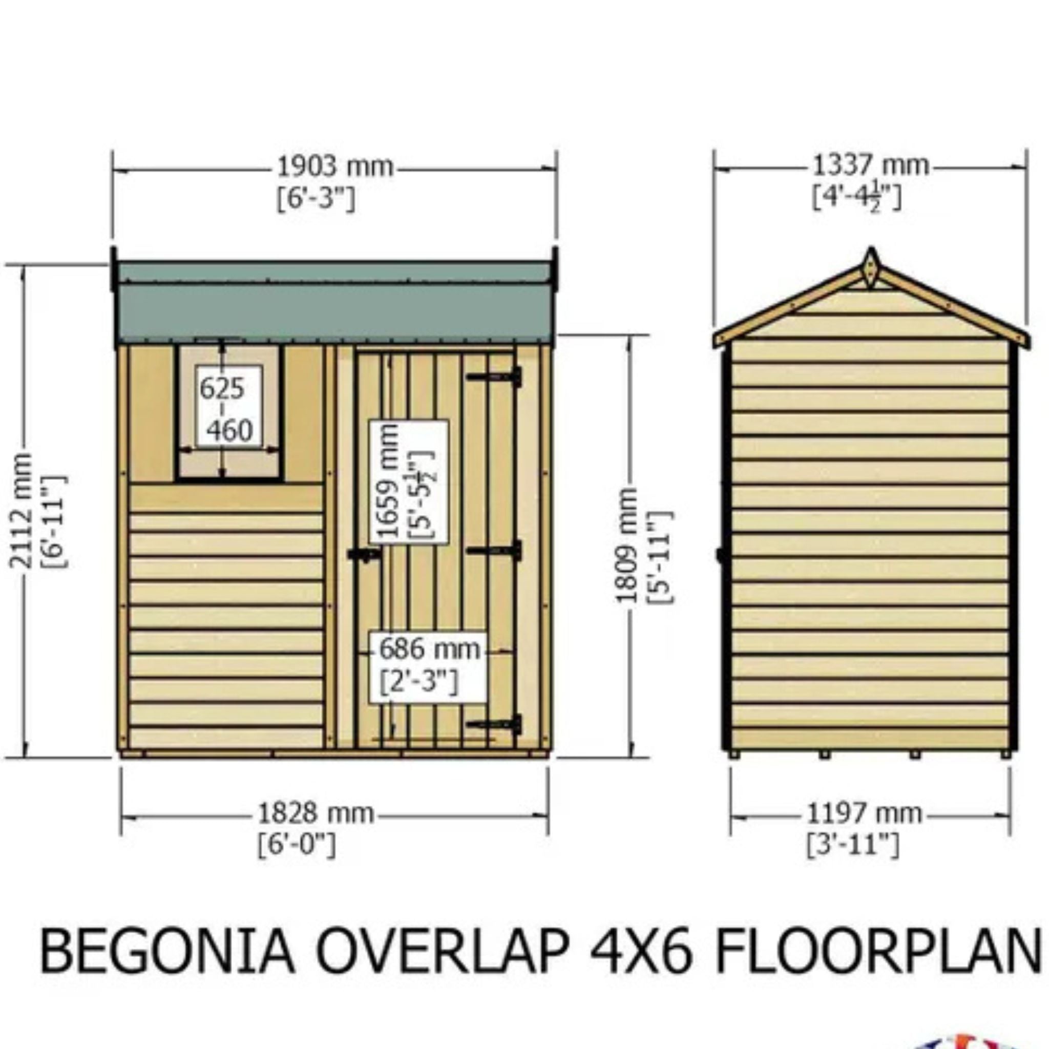 Shire Garden Value Overlap Reverse Apex Shed (Available in 6x4 & 6x8) – Garden Life Stores