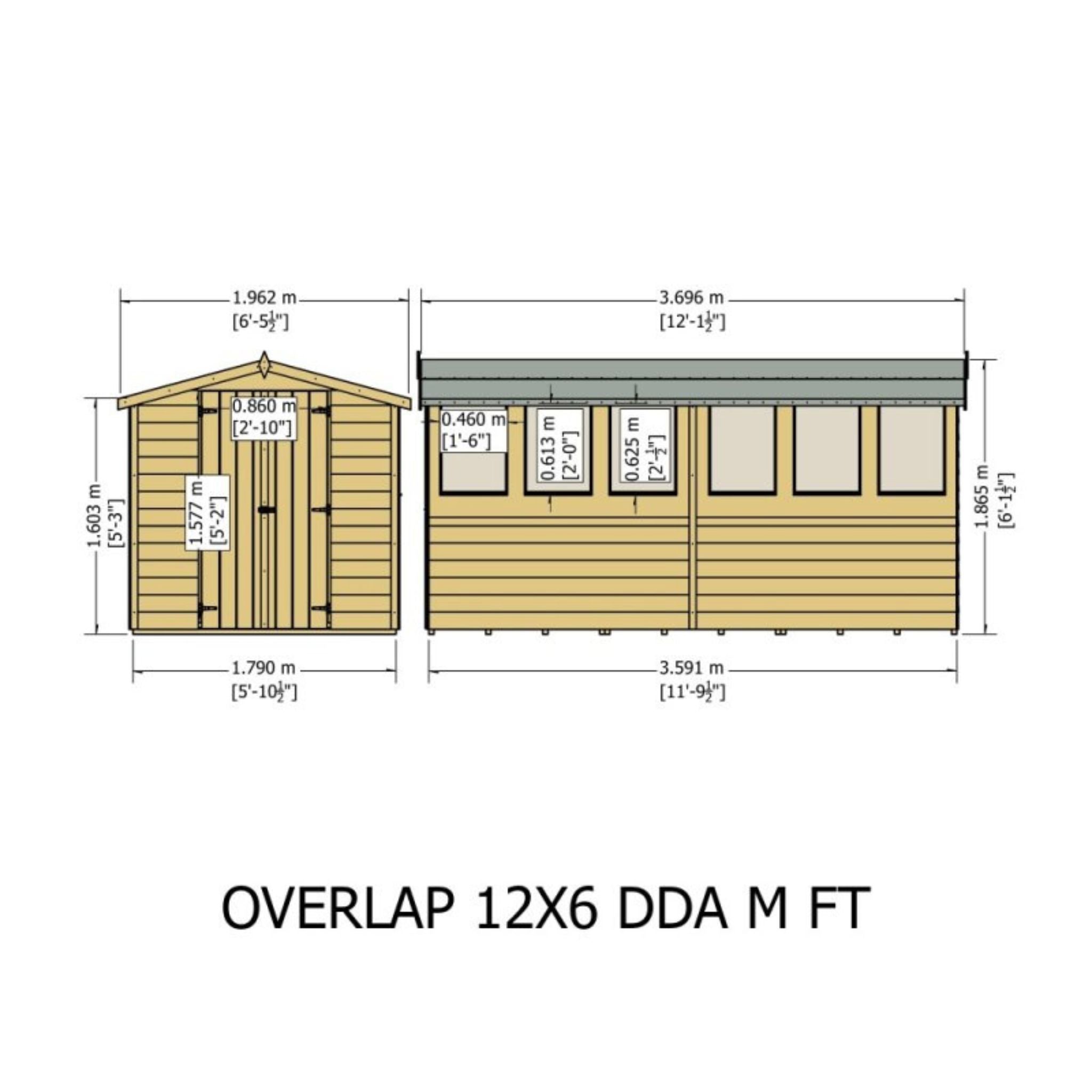 Shire Garden Value Overlap 12 x 6 Apex Shed (With or Without Window) - Garden Life Stores
