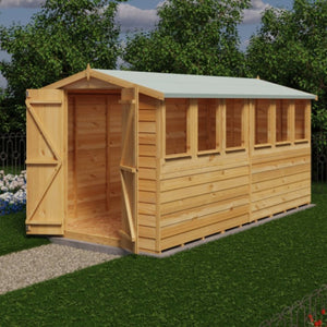 Shire Garden Value Overlap 12 x 6 Apex Shed (With or Without Window) - Garden Life Stores