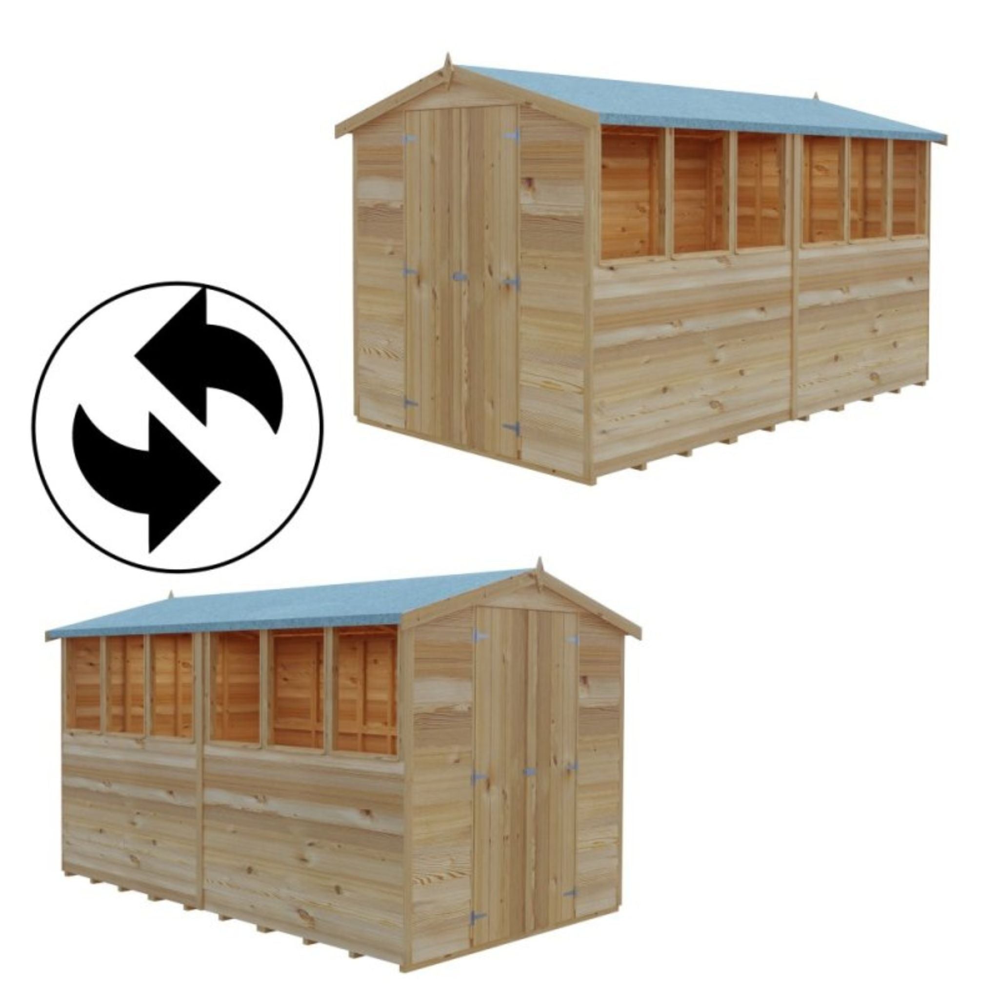 Shire Garden Value Overlap 12 x 6 Apex Shed (With or Without Window) - Garden Life Stores