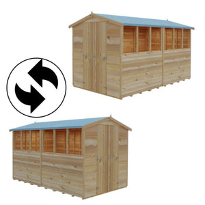 Shire Garden Value Overlap 12 x 6 Apex Shed (With or Without Window) - Garden Life Stores