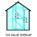 Shire Garden Value Overlap 7 x 5 Shed With or Without Window - Garden Life Stores - Garden Life Stores. 