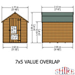 Shire Garden Value Overlap 7 x 5 Shed With or Without Window - Garden Life Stores - Garden Life Stores. 